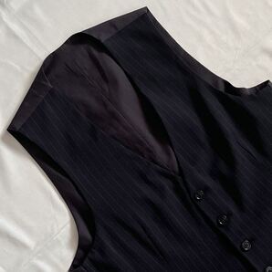 LARDINI 近年モデル ラルディーニ サイズ 46 S〜M ジレ ベスト 最高級 ネイビー系 ウール シングル イタリア製