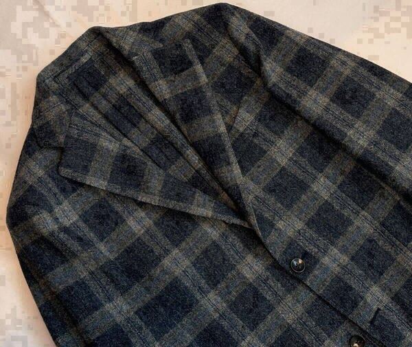 LARDINI ラルディーニ サイズ 44 S〜M テーラードジャケット グレー系 チェック ウール 100% イタリア製