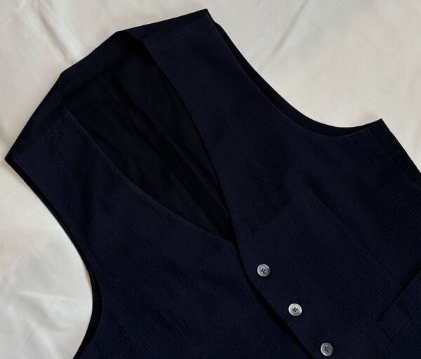 LARDINI 近年モデル ラルディーニ サイズ 46 S~M ジレ ベスト 最高級 ネイビー系 コットン イタリア製