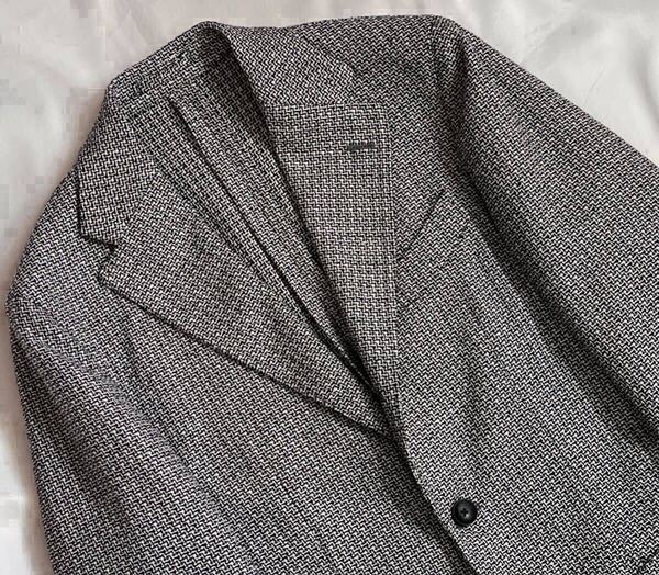LARDINI 現行モデル ラルディーニ サイズ 46 S〜M テーラードジャケット ブラックホワイト系 ウール コットン イタリア製