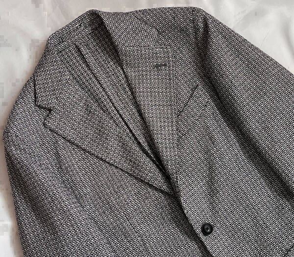 LARDINI 現行モデル ラルディーニ サイズ 46 S〜M テーラードジャケット ブラックホワイト系 ウール コットン イタリア製