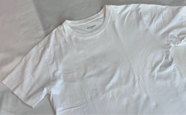 ジョンスメドレー JOHN SMEDLEY Tシャツ 半袖 コットン 綿 ホワイト系 サイズ 3 M~L クルーネック Tシャツ