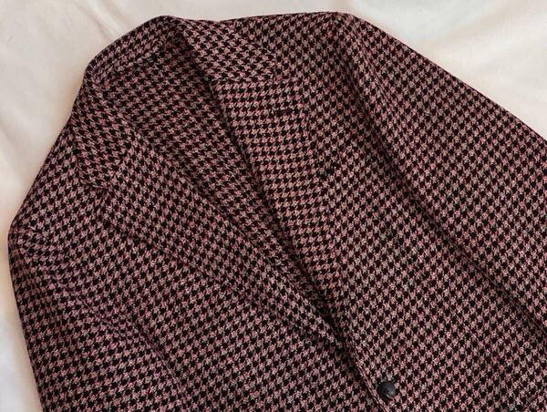 LARDINI 現行モデル ラルディーニ サイズ 48 M~L テーラードジャケット ブラックホワイトレッド系 ウール コットン イタリア製