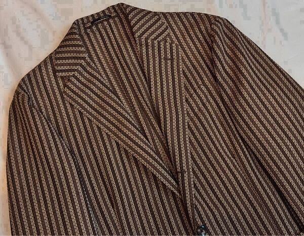 LARDINI 近年モデル ラルディーニ サイズ 48 M~L テーラードジャケット ブラウンホワイトベージュ系 イタリア製