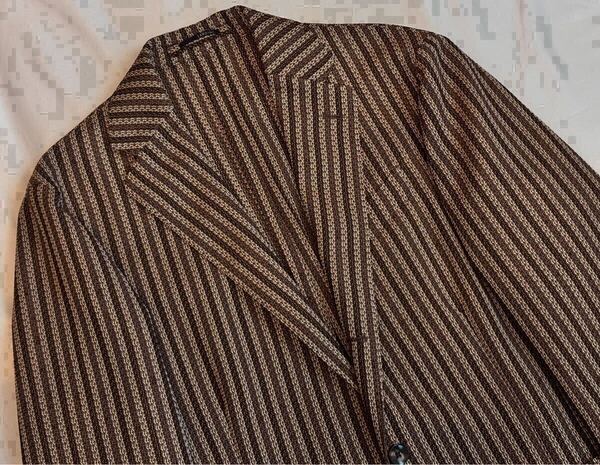 LARDINI 近年モデル ラルディーニ サイズ 48 M~L テーラードジャケット ブラウンホワイトベージュ系 イタリア製