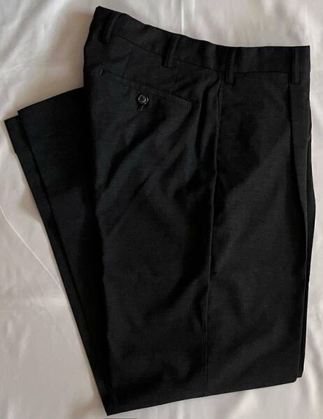 BORELIO ボレリオ サイズ 46 S〜M ワンプリーツ パンツ チャコールグレー系 パンツ スラックス