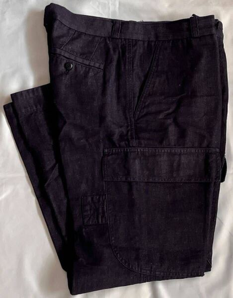 PT TORINO ピーティートリノ サイズ 31 M~L コットン リネン パンツ ネイビー系 デニム調 カーゴパンツ THE DESIGNER FIT