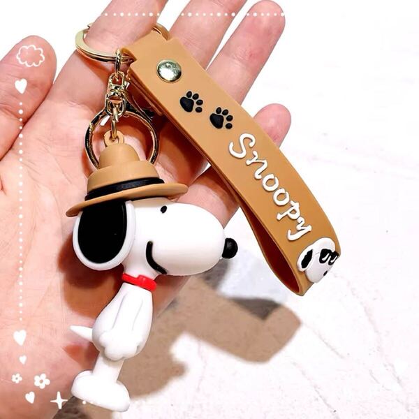 スヌーピー Snoopyマスコットキーホルダーストラップ付き