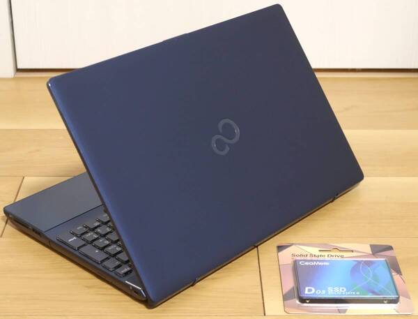 ★美品メタリックブルー★Core i7-8550U/新品512GB SSD/8GB/フルHD/Hi-Res/ブルーレイ/Win11/Office 2016★富士通LIFEBOOK AH77/C2★