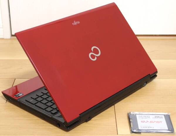 ★美品★Core i7-3632QM/新品256GB SSD/8GB/ブルーレイ/Win11★富士通LIFEBOOK AH45/K ルビーレッド★