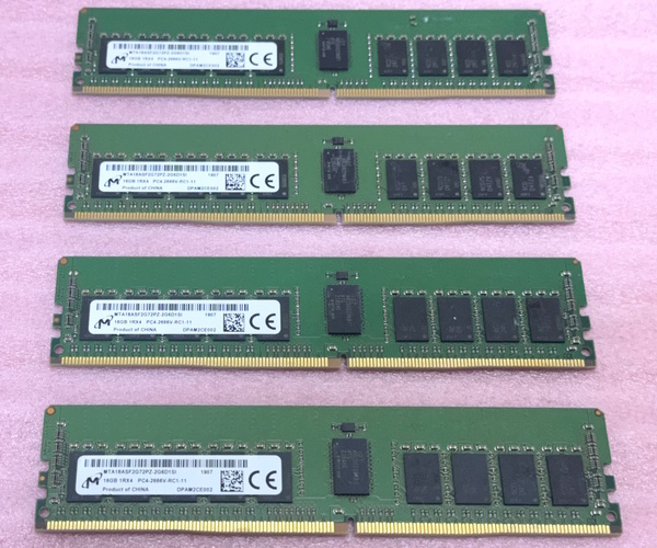 ◇Micron MTA18ASF2G72PZ-2G6D1 4枚セット *PC4-21300/DDR4-2666/PC4-2666V ECC REG/Registered 288Pin DDR4 RDIMM 64GB(16GB x4) 動作品