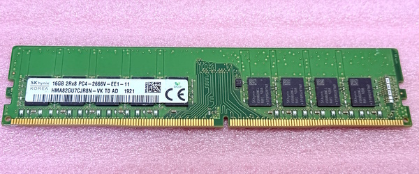 #SK hynix HMA82GU7CJR8N-VK *PC4-21300/DDR4-2666/PC4-2666V ECC Unbuffered 288Pin DDR4 UDIMM 16GB 動作品