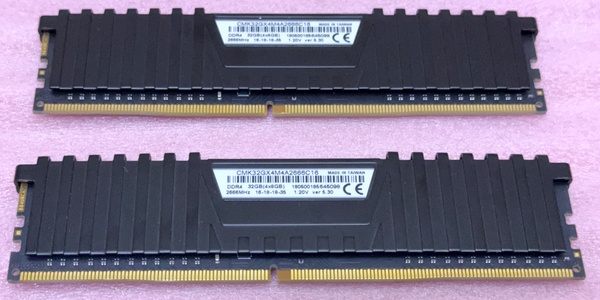 >Corsair Vengeance LPX CMK32GX4M4A2666C16(2枚のみ) *PC4-21300/DDR4-2666 288Pin DDR4 UDIMM 16GB(8GB x2) 動作品