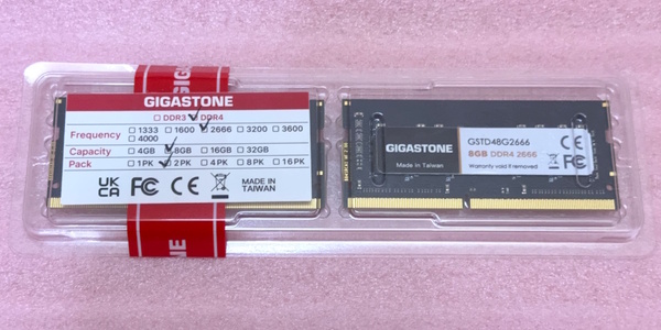 ■GIGASTONE GSTD48G2666 2枚セット *PC4-21300/DDR4-2666 260Pin DDR4 SO-DIMM 16GB(8GB x2) 未開封品