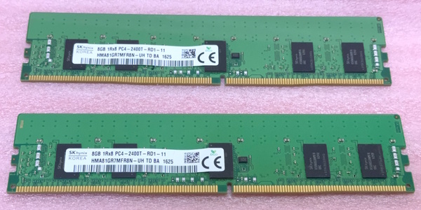 ☆SK hynix HMA81GR7MFR8N-UH 2枚セット - PC4-19200/DDR4-2400/PC4-2400T ECC REG/Registered 288Pin DDR4 RDIMM 16GB(8GB x2) 動作品