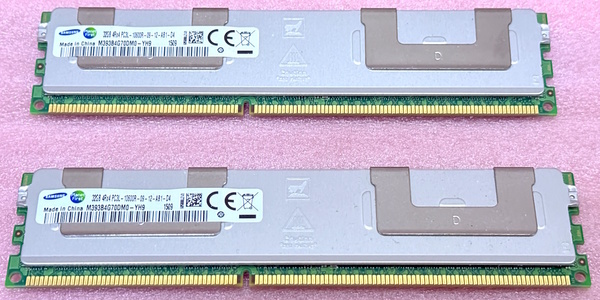 ΦSamsung M393B4G70DM0-YH9 2枚セット - PC3L-10600R/DDR3L-1333 ECC REG/Registered 240Pin DDR3 RDIMM 64GB(32GB x2) 動作品