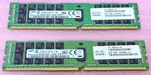ΦSamsung M393A2G40EB1-CPB0Q 2枚セット *PC4-17000/DDR4-2133/PC4-2133P ECC REG/Registered 288Pin DDR4 RDIMM 32GB(16GB x2) 動作品