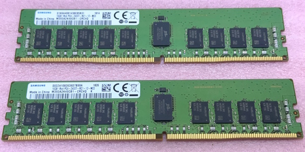 ◇Samsung M393A2K40CB1-CRC4Q 2枚セット *PC4-19200/DDR4-2400/PC4-2400T ECC REG/Registered 288Pin DDR4 RDIMM 32GB(16GB x2) 動作品