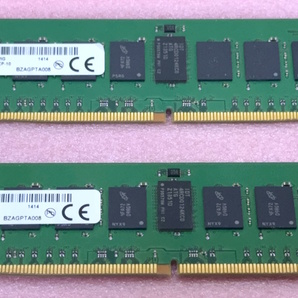 ΦMicron MTA18ASF1G72PZ-2G1A2 2枚セット *PC4-17000/DDR4-2133/PC4-2133P ECC REG/Registered 288Pin DDR4 RDIMM 16GB(8GB x2) 動作品