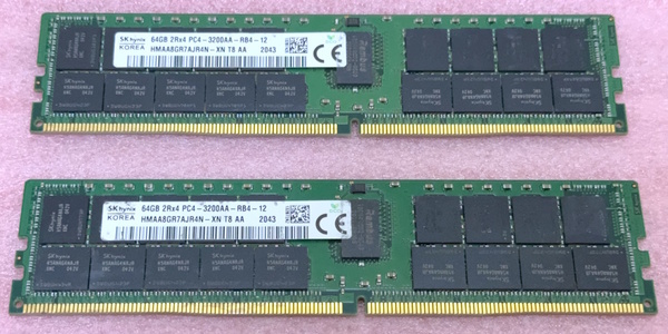 >SK hynix HMAA8GR7AJR4N-XN 2枚セット *PC4-25600/DDR4-3200/PC4-3200AA ECC REG/Registered 288Pin DDR4 RDIMM 128GB(64GB x2) 動作品