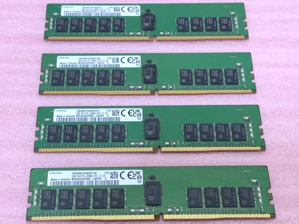 #Samsung M393A2K40DB3-CWEBY 4枚セット *PC4-25600/DDR4-3200/PC4-3200AA ECC REG/Registered 288Pin DDR4 RDIMM 64GB(16GB x4) 動作品