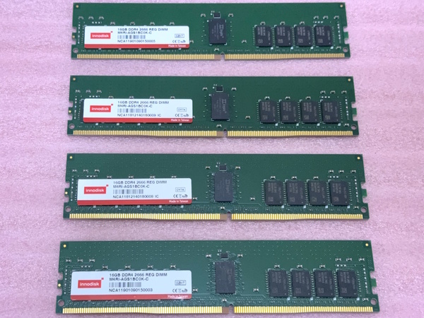 ★innodisk M4RI-AGS1BC0K-C 4枚セット *PC4-21300/DDR4-2666 Samsungチップ ECC REG/Registered 288Pin DDR4 RDIMM 64GB(16GB x4) 動作品