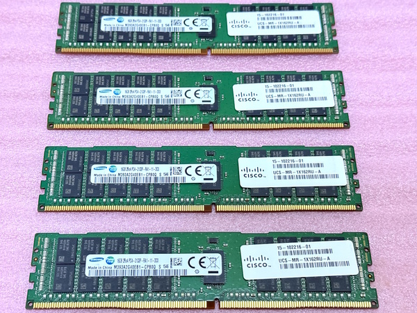 ☆Samsung M393A2G40EB1-CPB0Q 4枚セット *PC4-17000/DDR4-2133/PC4-2133P ECC REG/Registered 288Pin DDR4 RDIMM 64GB(16GB x4) 動作品