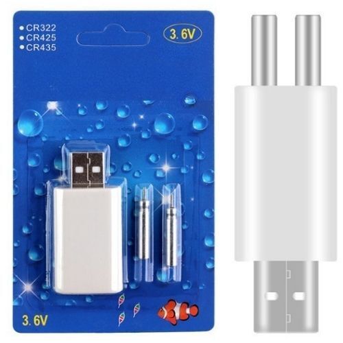 新品 2本同時USB充電式 電気ウキ用ピン型 リチウム電池 CR425 充電器+電池2本 互換性 魚 釣り 竿先 ライト 経済的