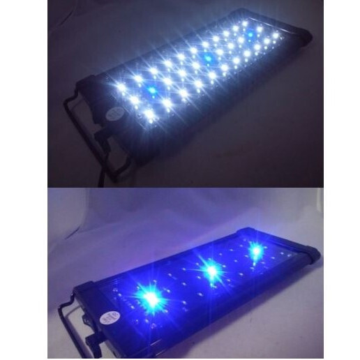 アクアライト 白+青 30~45cm対応 水槽用LED 45球 アクアリウム 熱帯魚 観賞魚飼育用 水草育成 簡単設置 格安 即納