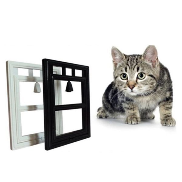 網戸専用ペットドア ホワイト 新品 犬猫出入り口 猫・小型犬用 簡単設置 格安 即納