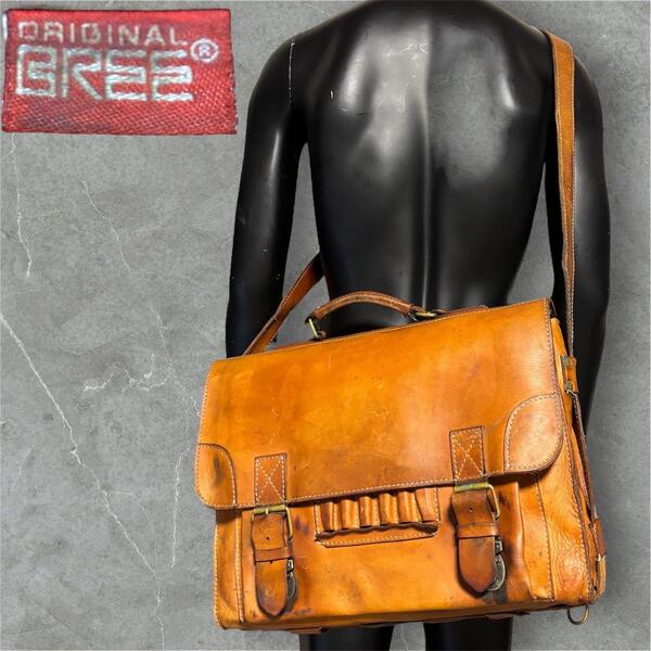 Vintage BREE ELK系 ヴィンテージ ブリー ヌメ革 2way バッグ 80s-90s leather bag ヴィンテージレザー ブリーフケース ショルダーバッグ