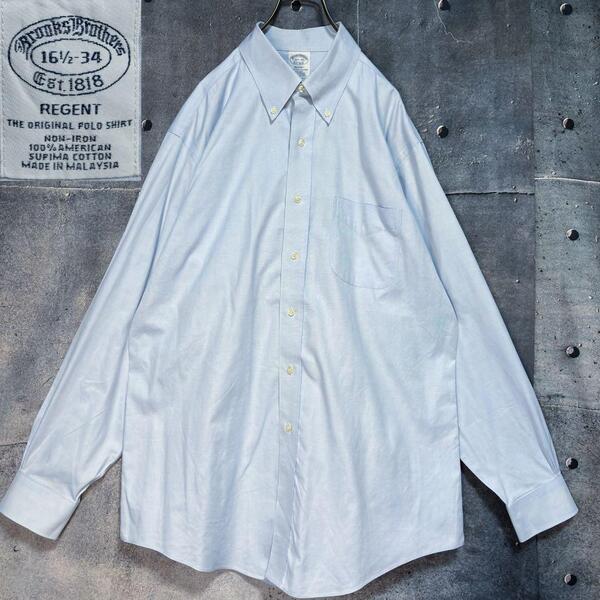 Brooks Brothers ブルックスブラザーズ REGENT オックスフォード ボタンダウンシャツ 16.5 スーピマコットン ノンアイロン 大きいサイズ