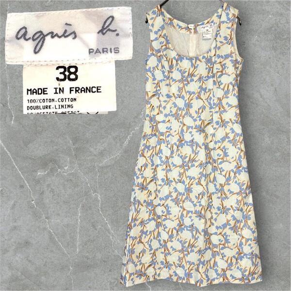 Vintage agns b. ヴィンテージ アニエスベー agnes b. 花柄コットンワンピース MADE IN FRANCE 90s〜00s フレンチレトロ ノースリーブ