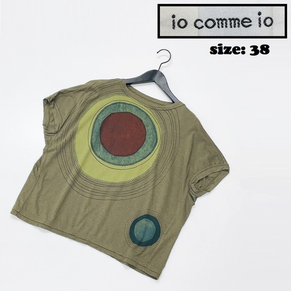 io comme io【38】グリーン系 カットソー Tシャツ トップス生地コットン混 日本製 アウトドアカジュアル マツオ センソユニコ イオコムイオ