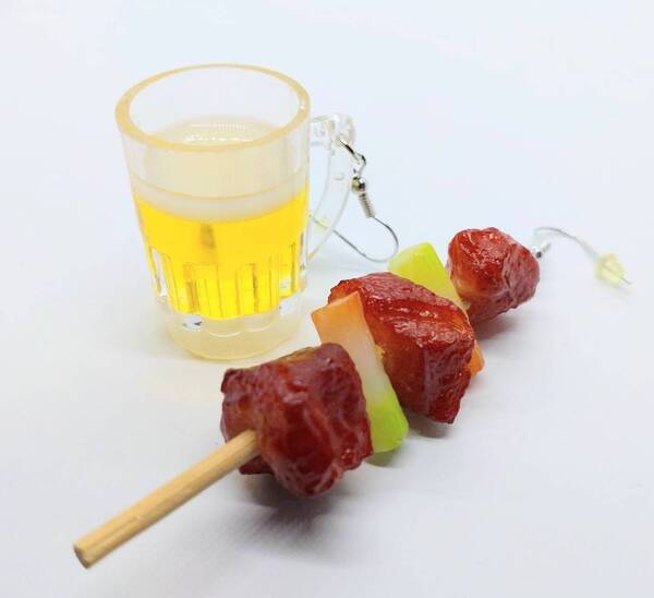 送料無料! 焼き鳥 ビール ピアス 両耳用 ロック パンク 病み系 ストリート ゴスロリ ネオスマ