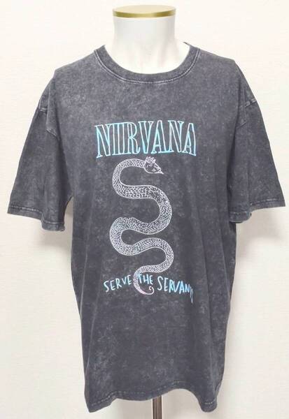 送料無料!【Lサイズ】ニルヴァーナ NIRVANA Tシャツ チャコール スネーク ロック ストリート パンク 病み系 ネオスマ