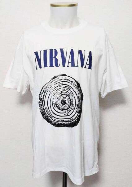 送料無料!【XLサイズ】ニルヴァーナ NIRVANA Tシャツ ホワイト うずまき ロック ストリート パンク 病み系 ネオスマ