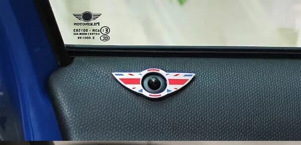 mini cooper ミニクーパー ドアロックピン カバー 左右2個セット シルバーレッド系