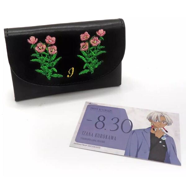 東京リベンジャーズ レザーミニウォレット 黒川イザナ グッズ 財布 dusty flower ver.