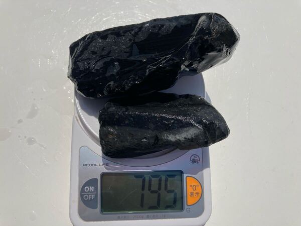 十勝石 黒曜石 玲瓏 天然原石 パワーストン 計約790g 送料無料