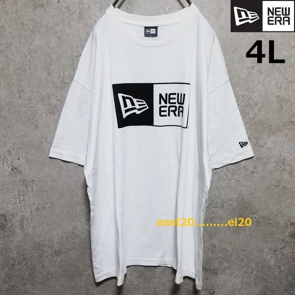 NEWERA BOX LOGO TEE ニューエラ ボックス ロゴ プリント 袖 フラッグ 刺繍 メンズ Tシャツ 4L ビッグサイズ オーバーサイズ 即決 送料無料