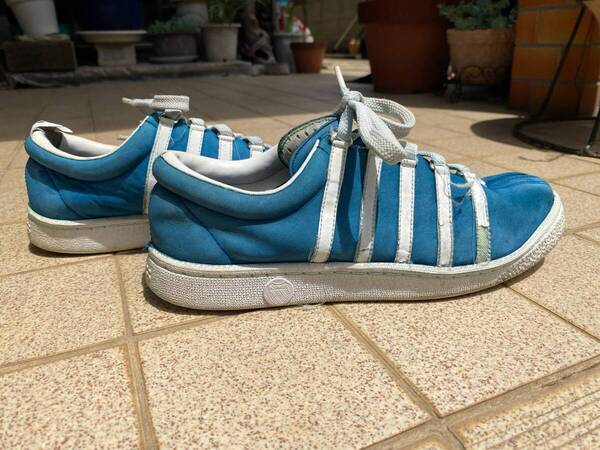 USED K-SWISS 5 ストライプ ブルー スウェード テニス シューズ 7.5inch / 25.5cm / 運動靴 Sneaker Gym Shoes ジムシューズ スエード 靴