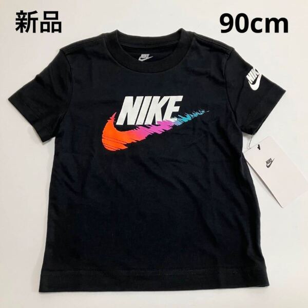 D281 新品 NIKE ナイキ Tシャツ カットソー 半袖 キッズ 子供服 ベビー 赤ちゃん ブラック 男の子 女の子 90cm KD176