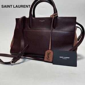 p33【美品】Gカード付 サンローラン SAINT LAURENT カバ リヴゴーシュ 2way ショルダーバッグ ハンドバッグ トート