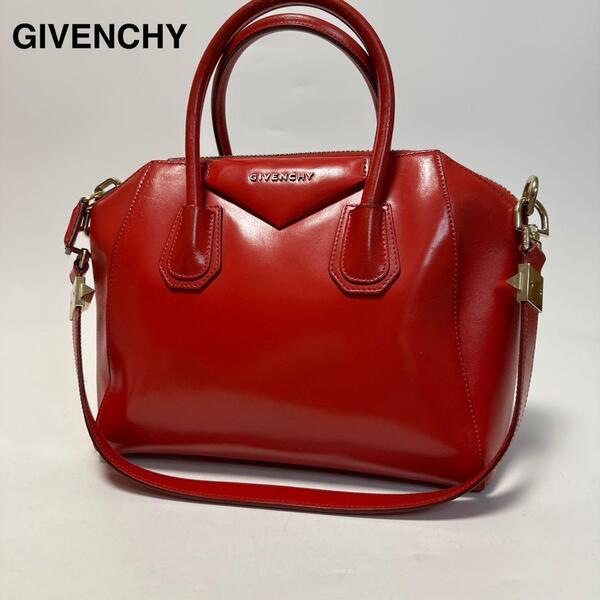 p87【美品】保存袋付 ジバンシー GIVENCHY アンティゴナ スモール 2way ショルダーバッグ ハンドバッグ トート