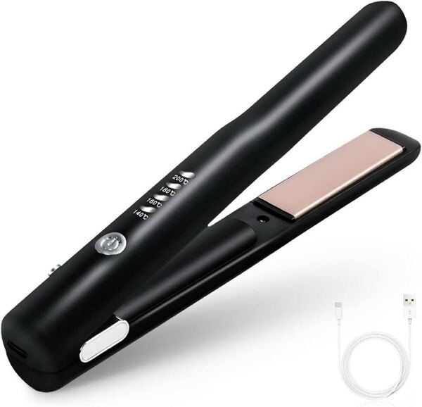 【大特価】【新品】コードレス ヘアアイロン USB充電式 2way カール&ストレート 温度調整 男女兼用 マイナスイオン