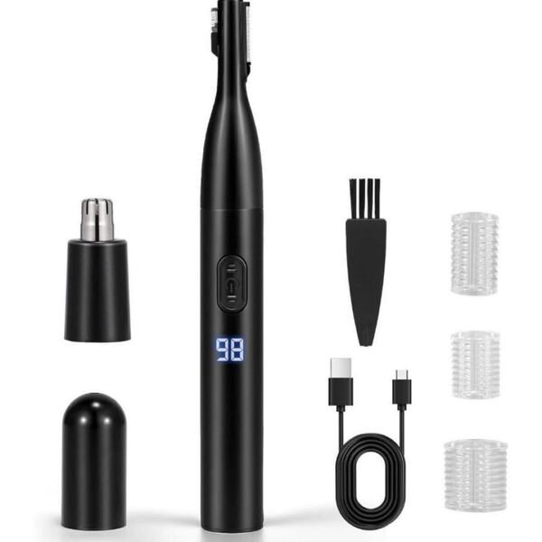【新品】眉毛シェーバー 鼻毛カッター 2-in-1 レディース メンズ USB Type-C急速充電 男女兼用 水洗い可 ペン型 コンパクト