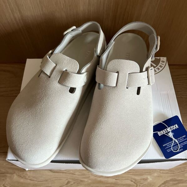 新品 ビルケンシュトック Birkenstock 1774 レザー サンダル 白 41 26.5cm レギュラー幅 メンズ レザー スリッポン
