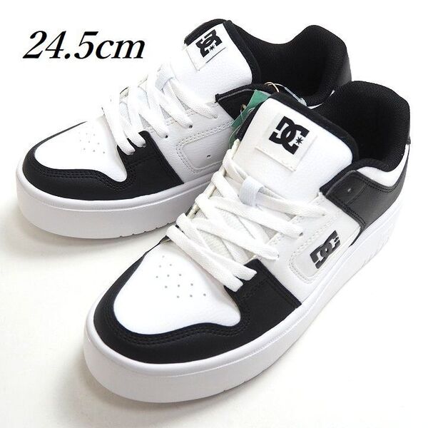 T212 新品 DC SHOES ディーシー シューズ MANTECA 4 PLATFORM SN レディース スニーカー 厚底 ブラック/ホワイト 24.5cm
