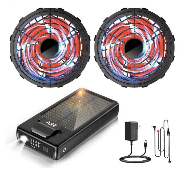 空調服ファンバッテリー 28V 30000mAh 大容量強風 セット